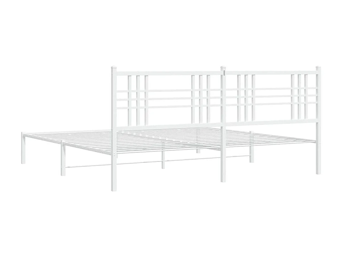 Estructura cama sin colchón con cabecero metal blanco 193x203cm