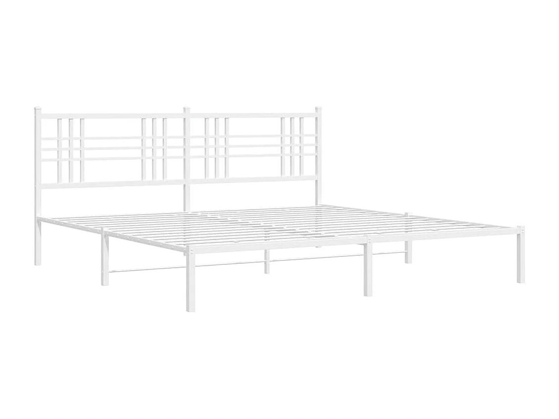 Estrutura de cama com cabeceira 193x203 cm metal branco