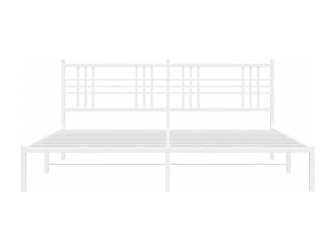 Estrutura de cama com cabeceira 193x203 cm metal branco