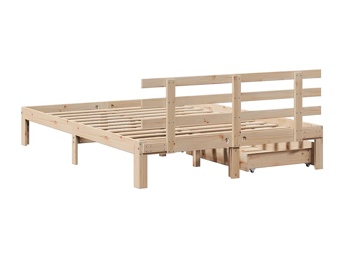 Cadre de lit avec tiroirs sans matelas 150x200 cm