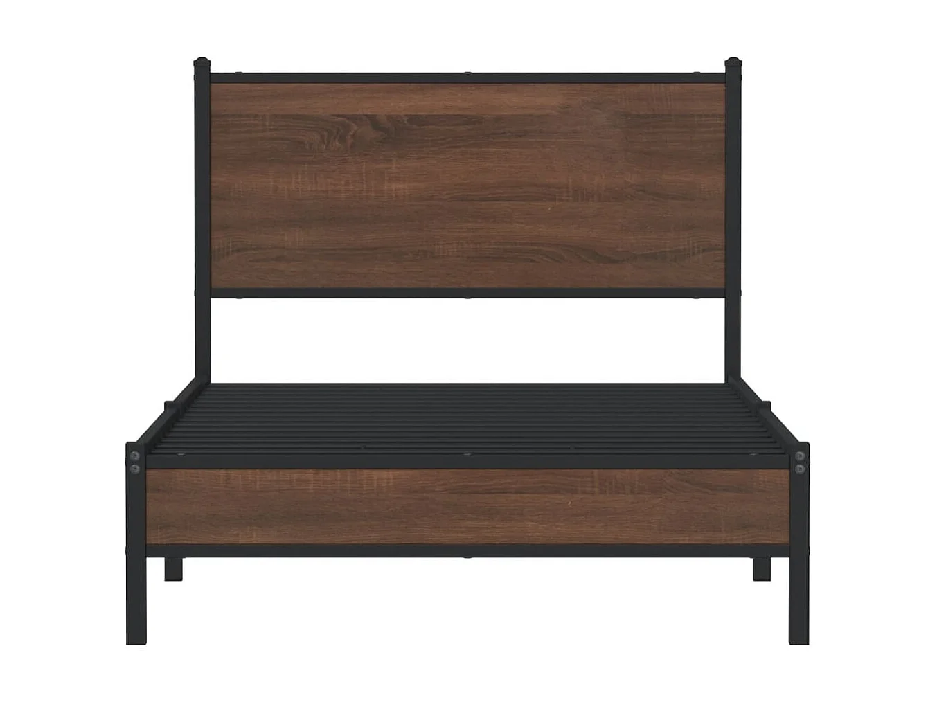 Cadre de lit en métal sans matelas chêne marron 100x190 cm