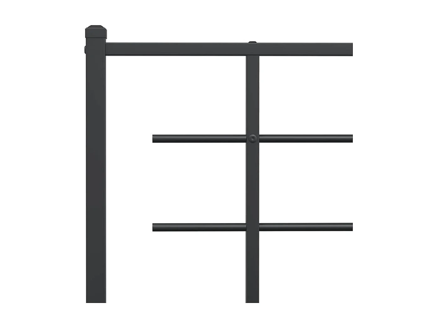 Estrutura de cama com cabeceira e pés 107x203 cm metal preto