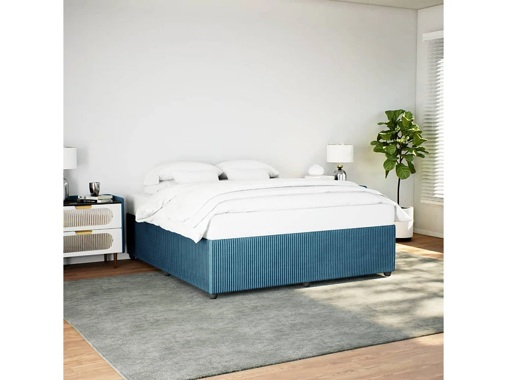 Bedframe fluweel blauw 180x200 cm
