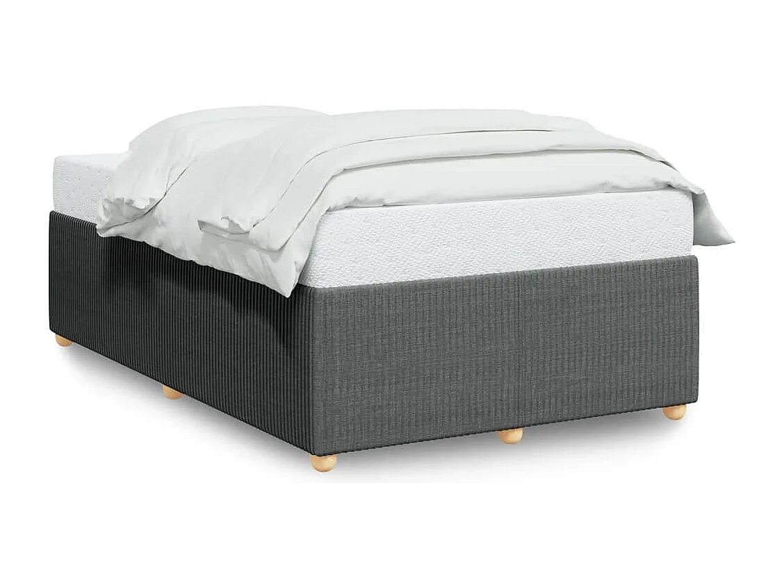 Estrutura de cama sem colchão 120x200 cm tecido cinzento-escuro
