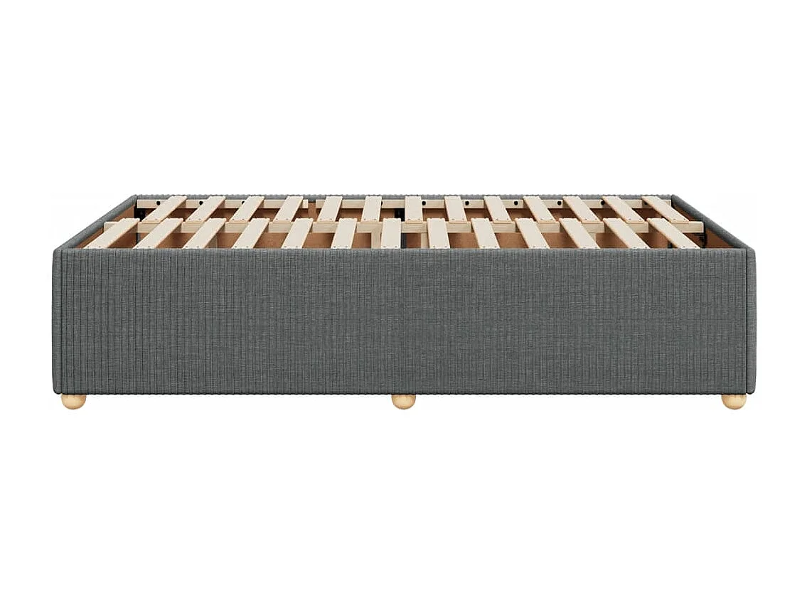 Estrutura de cama sem colchão 120x200 cm tecido cinzento-escuro
