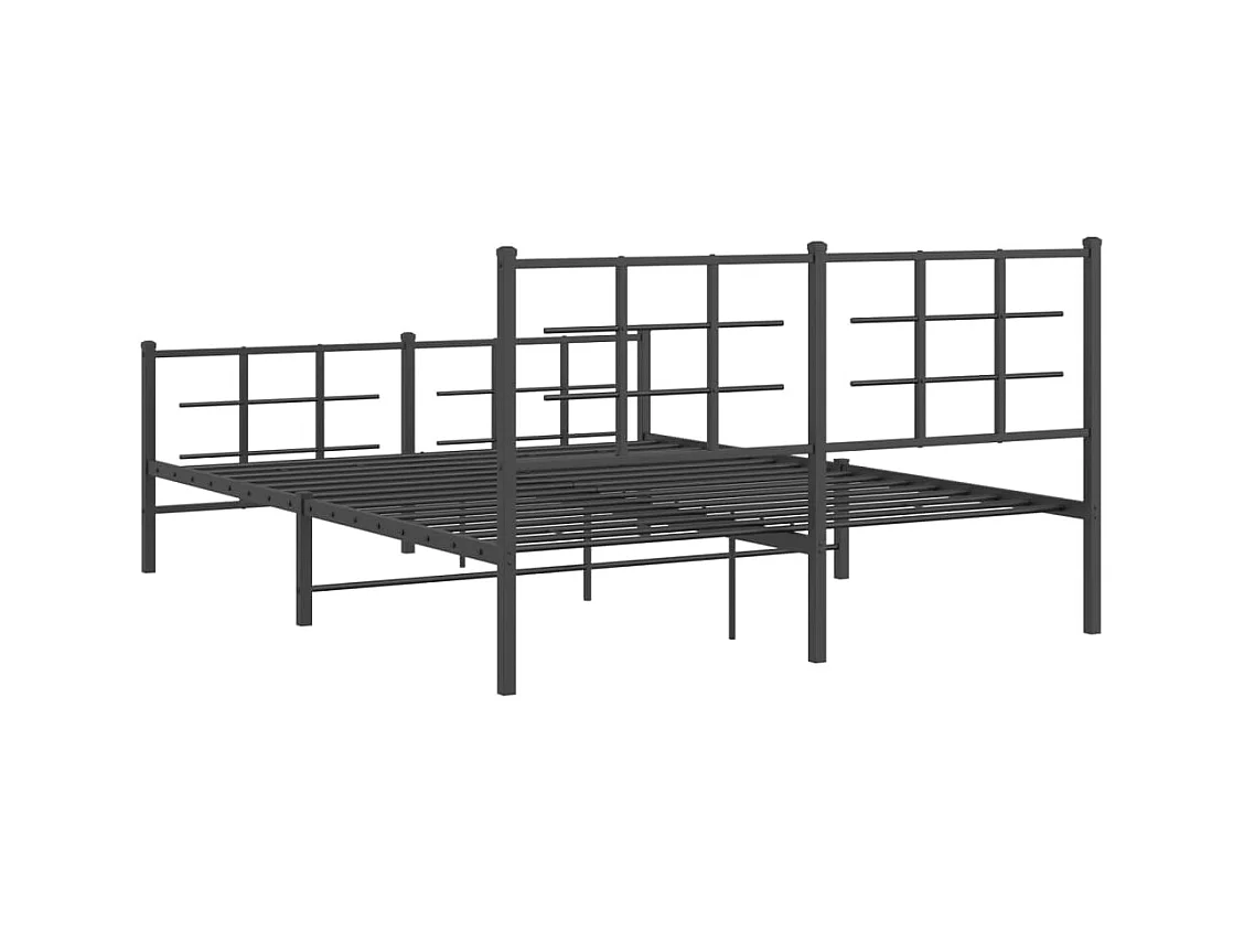 Giroletto senza Materaso con Pediera in Metallo Nero 160x200 cm