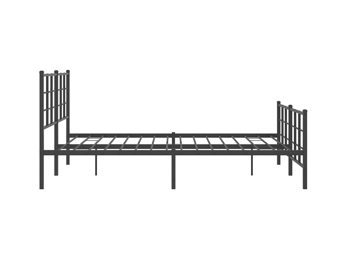 Giroletto senza Materaso con Pediera in Metallo Nero 160x200 cm