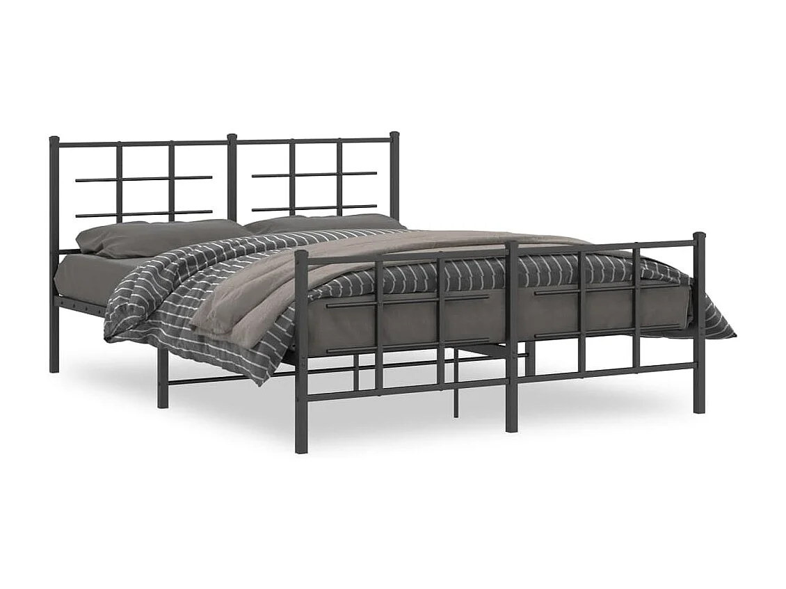 Giroletto senza Materaso con Pediera in Metallo Nero 160x200 cm