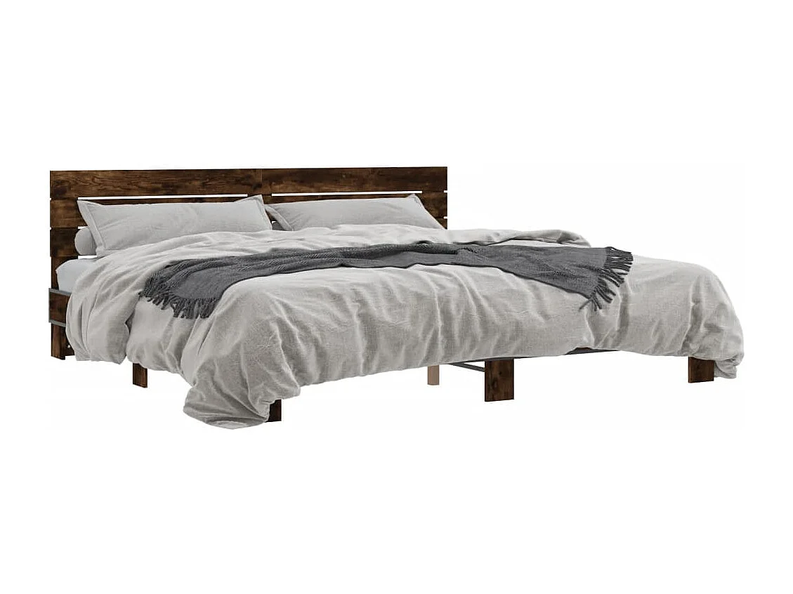 Cadre de lit sans matelas chêne fumé 200x200 cm