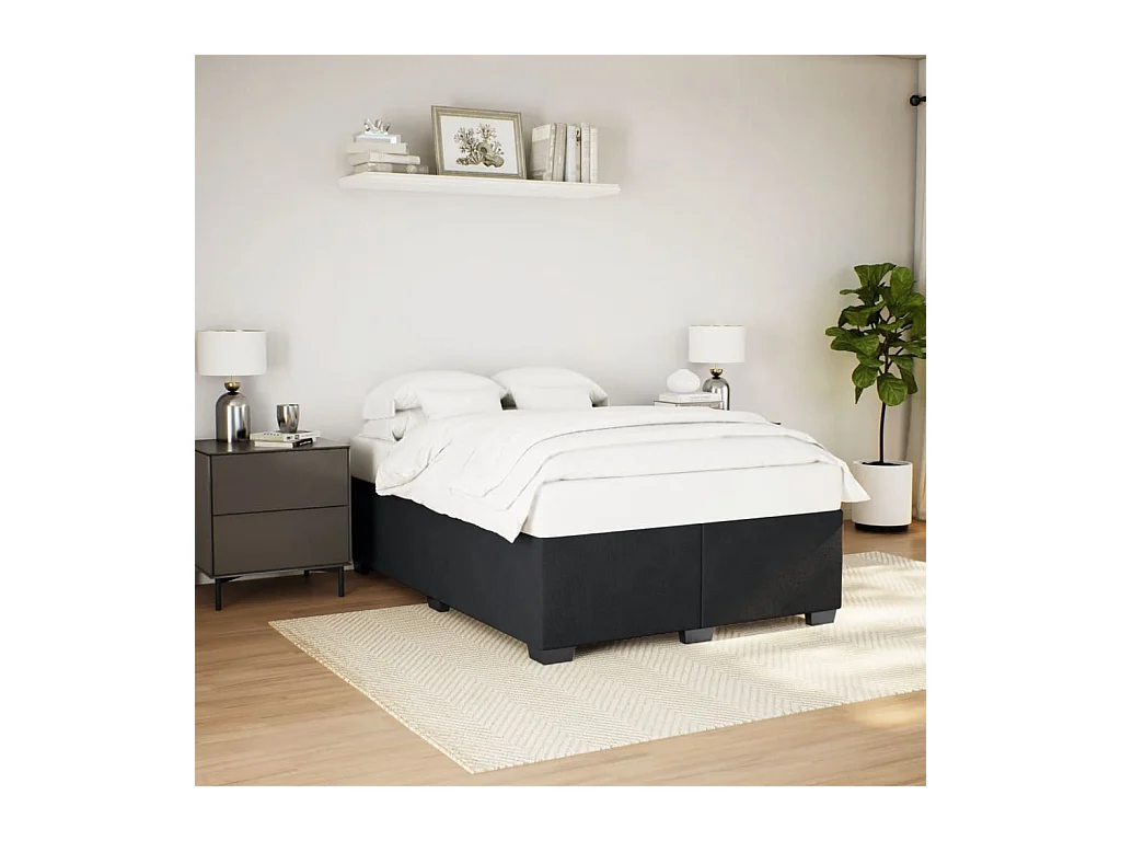 Cadre de lit sans matelas noir 160x200 cm velours