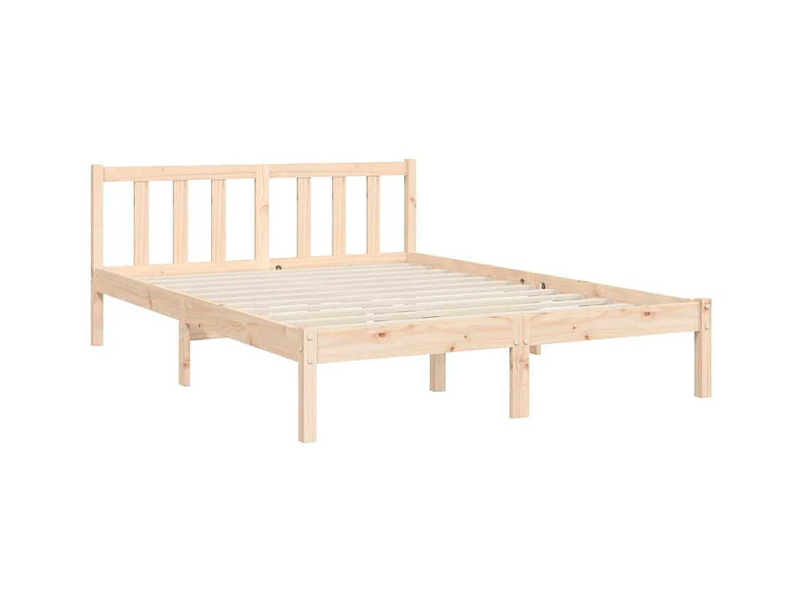 Cadre de lit sans matelas bois de pin massif