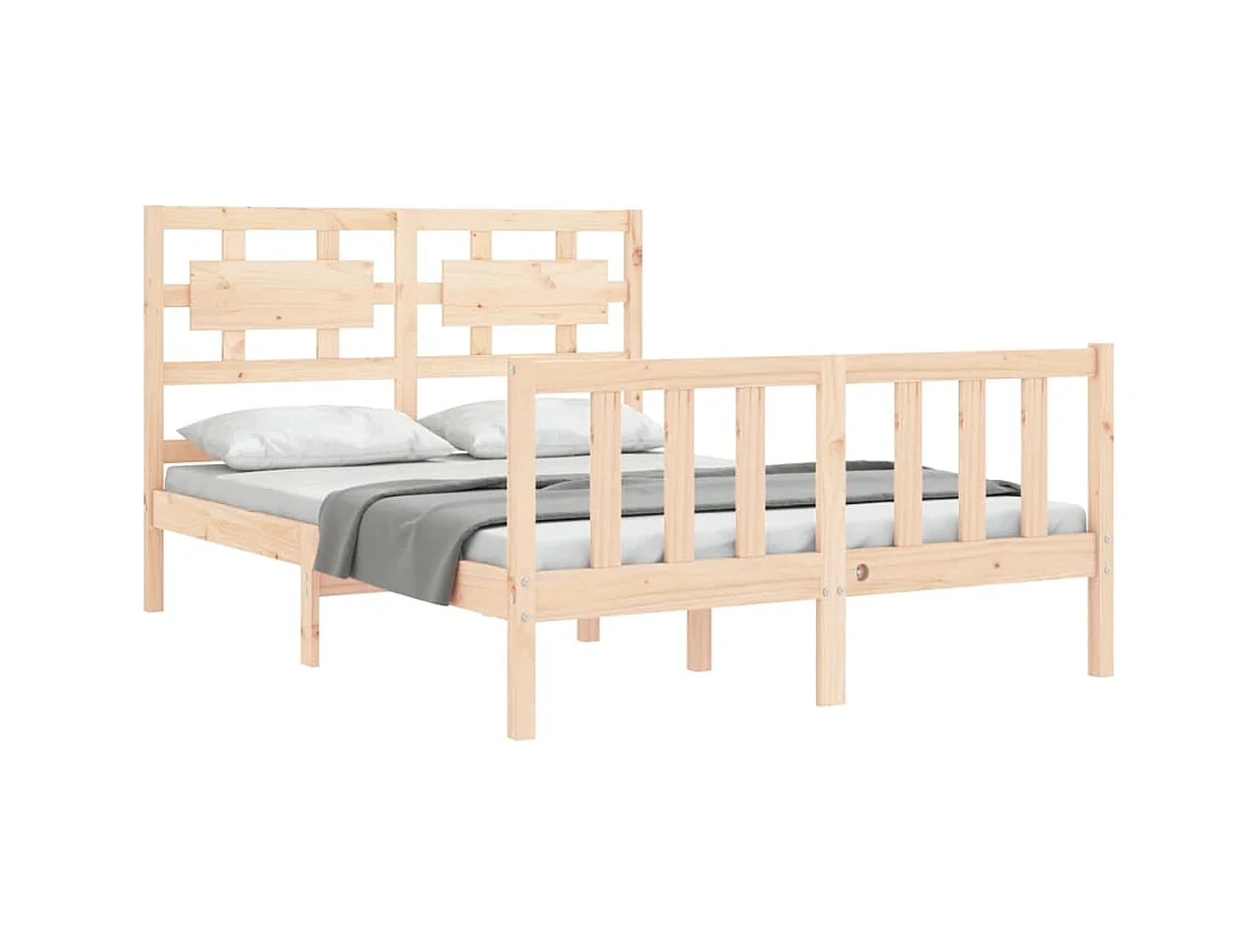 Cadre de lit sans matelas bois de pin massif