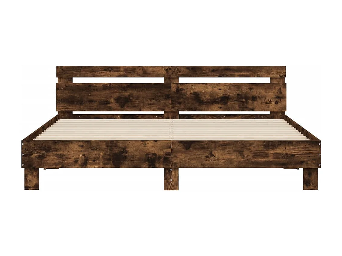 Cadre de lit sans matelas chêne fumé 200x200 cm