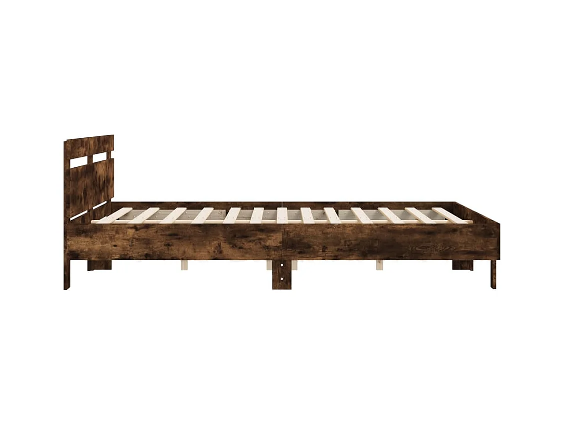 Cadre de lit sans matelas chêne fumé 200x200 cm