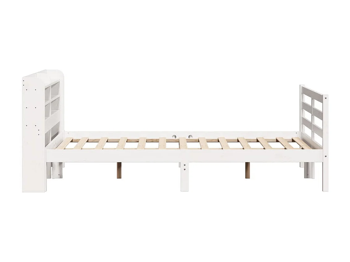 Cadre de lit avec tête de lit sans matelas blanc 140x190 cm