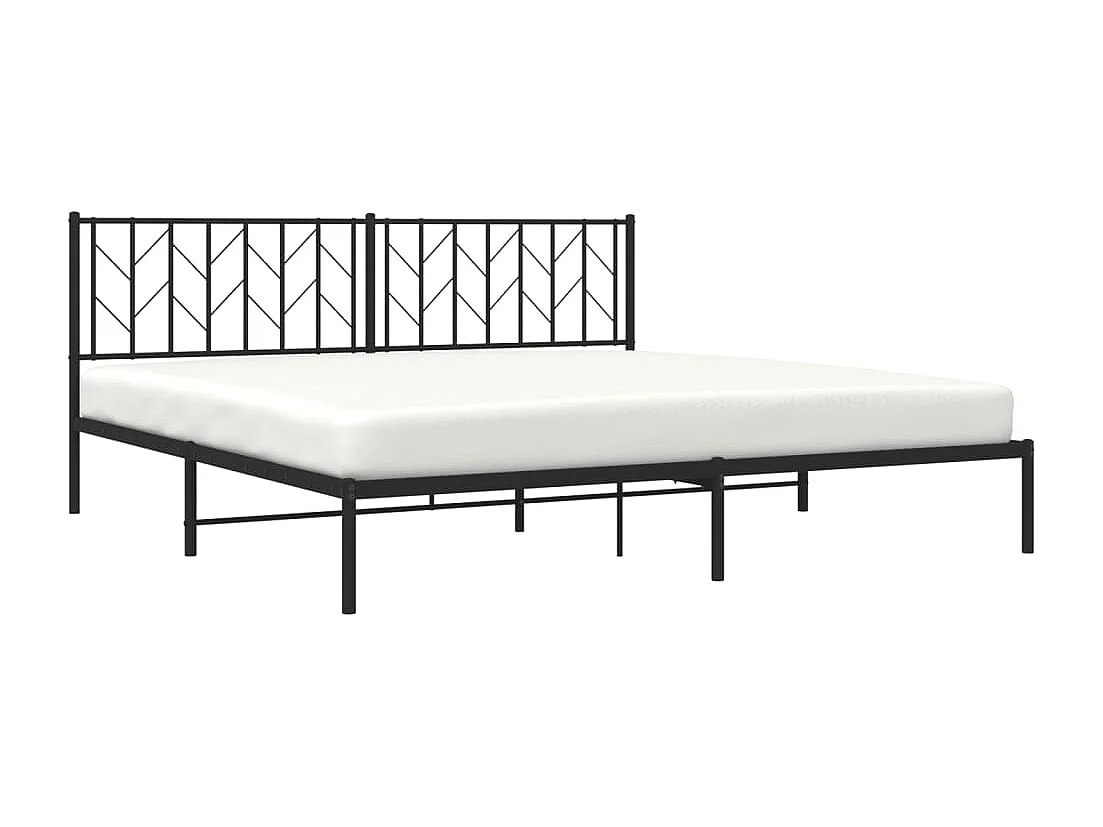 Estructura cama sin colchón con cabecero metal negro 193x203 cm