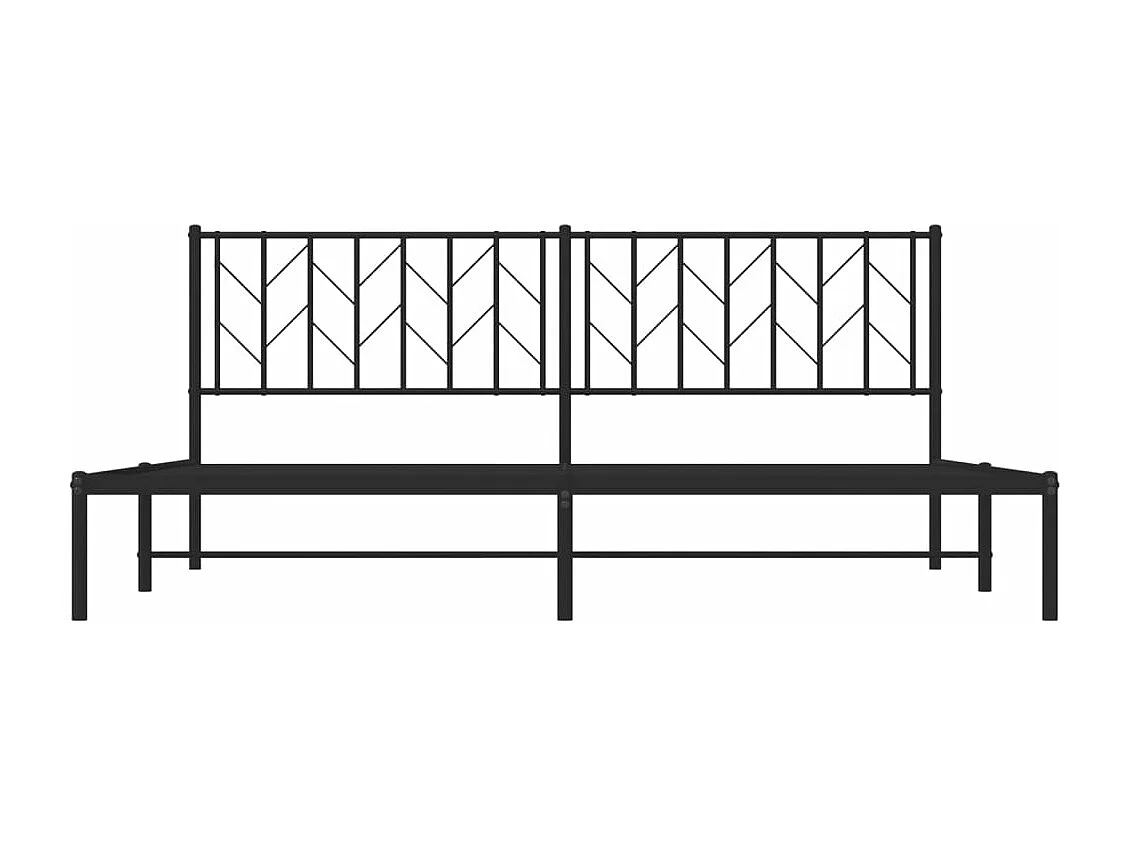 Estructura cama sin colchón con cabecero metal negro 193x203 cm