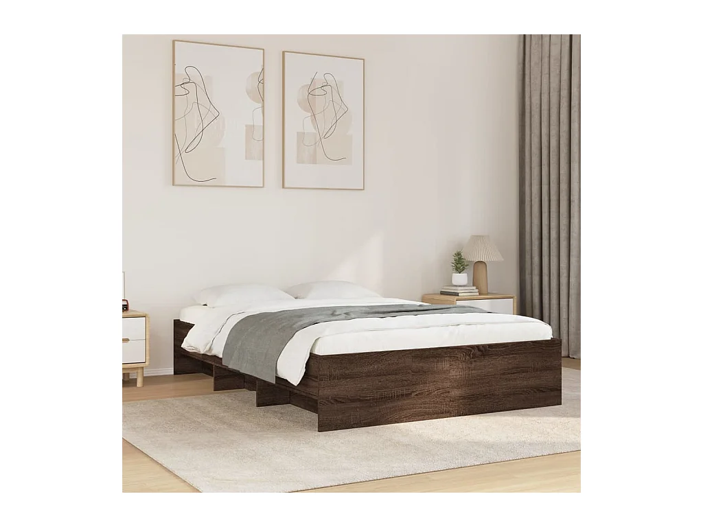 Cadre de lit sans matelas chêne marron 120x200 cm