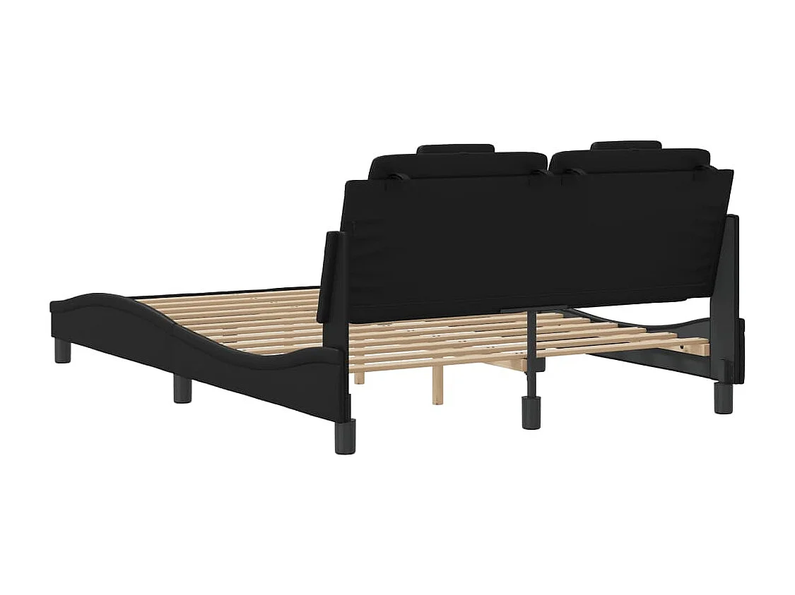 Cadre de lit sans matelas noir 140x200 cm similicuir