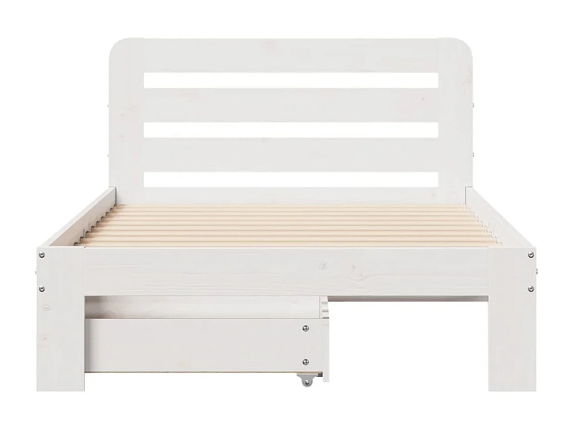 Cama sem colchão 90x200 cm madeira de pinho maciça branco