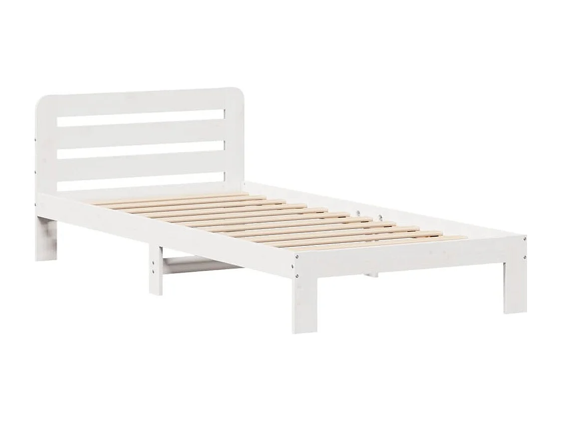 Cama sem colchão 90x200 cm madeira de pinho maciça branco