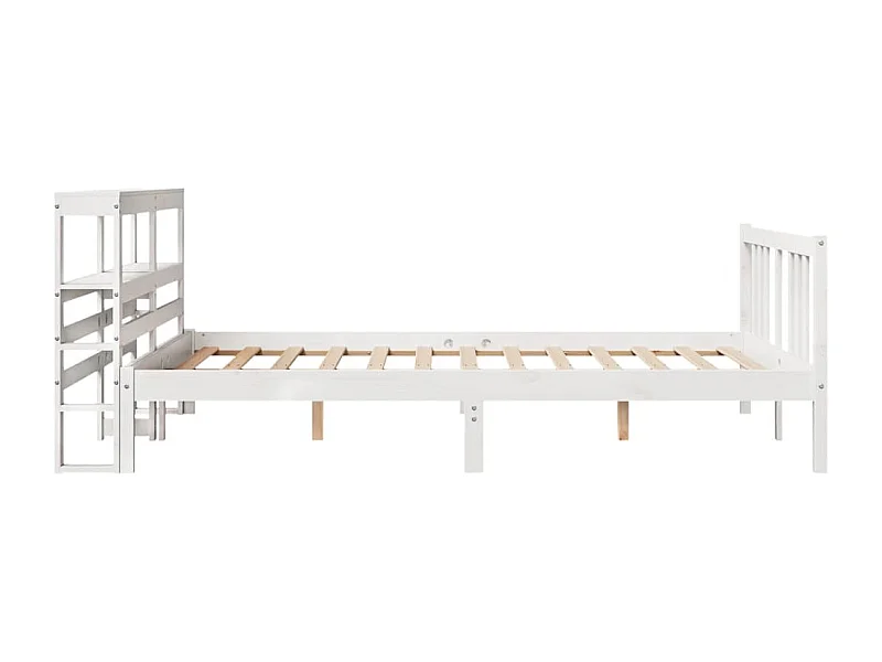 Cadre de lit avec tête de lit sans matelas blanc 140x200 cm