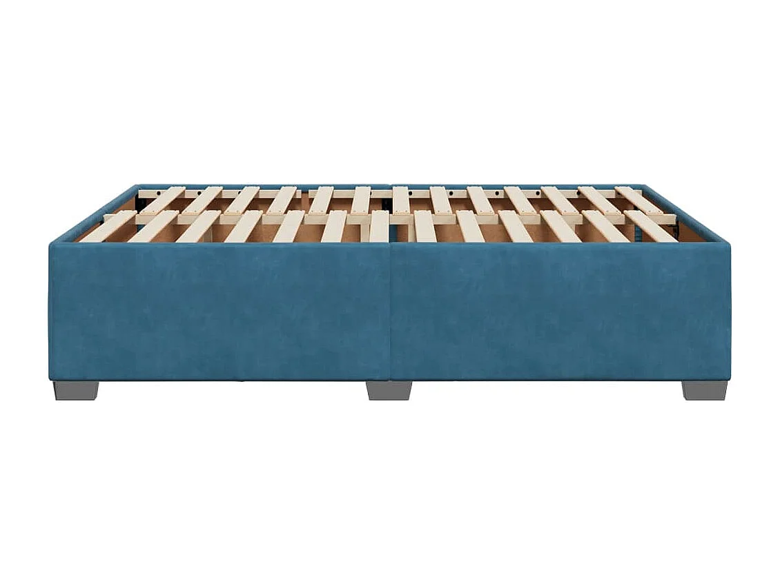 Cadre de lit sans matelas bleu 160x200 cm velours