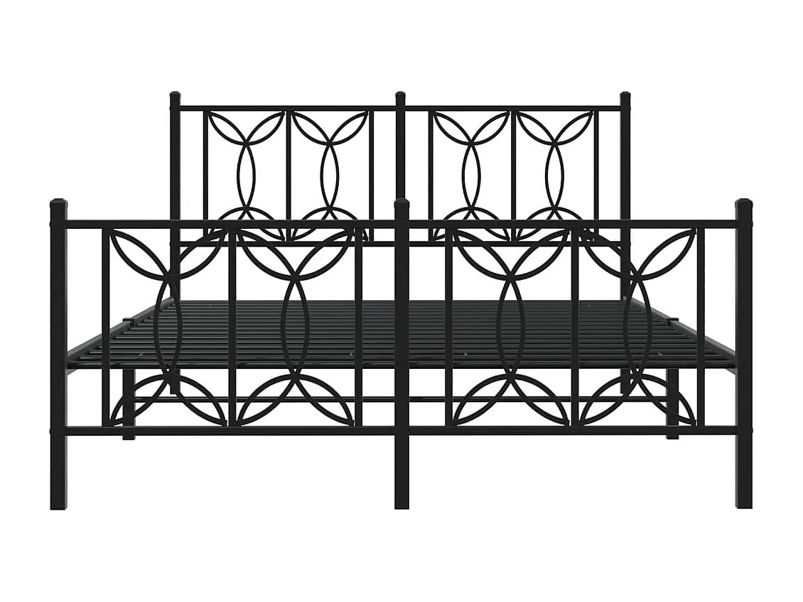 Estrutura de cama com cabeceira e pés 140x200 cm metal preto