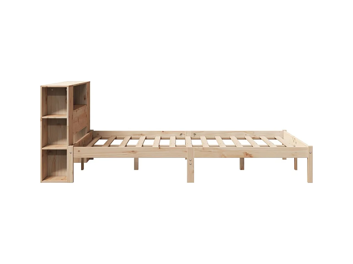 Letto Libreria senza Materasso 140x200 cm in Legno di Pino