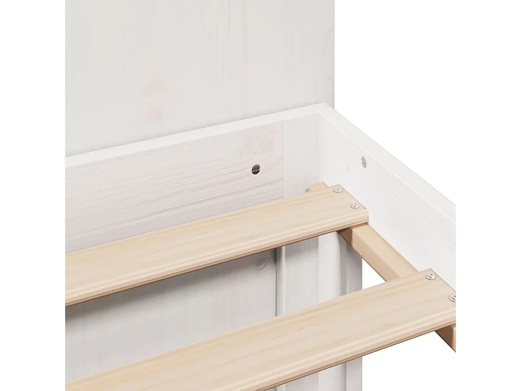 Letto Libreria senza Materasso Bianco 120x190 cm Legno di Pino