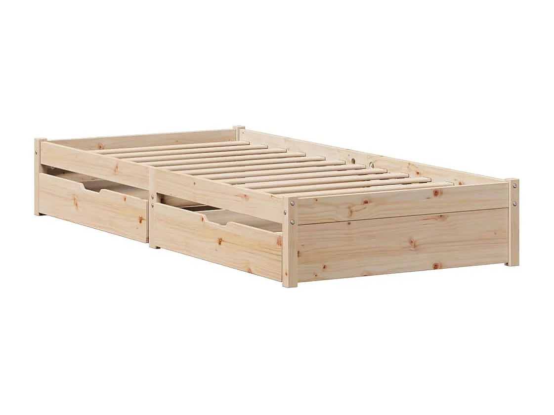 Bedframe zonder matras massief grenenhout 75x190 cm