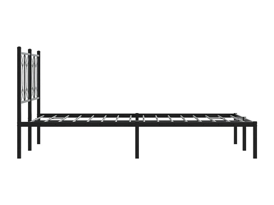 Cadre de lit métal sans matelas avec tête de lit noir 120x200cm