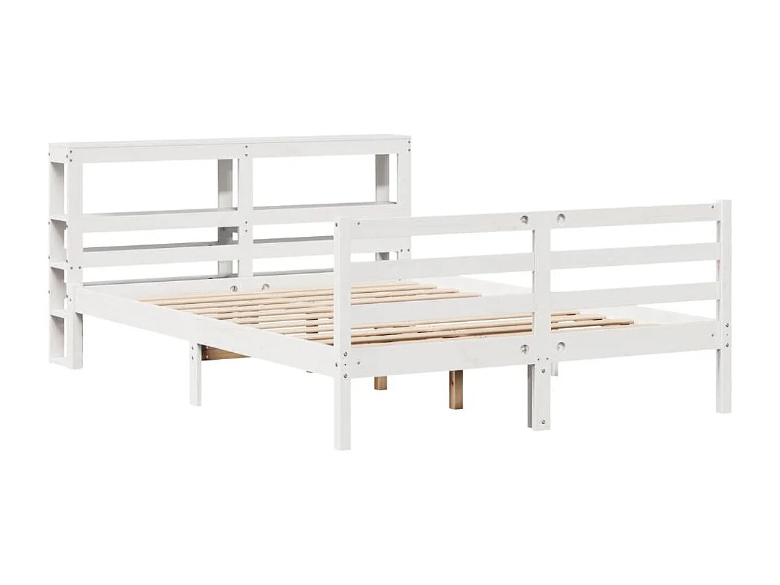 Cadre de lit sans matelas blanc 140x200 cm bois de pin massif