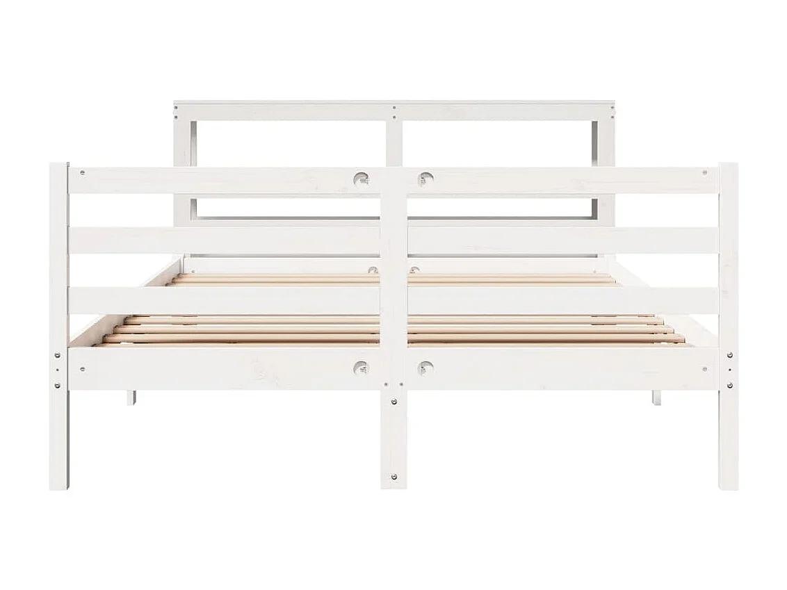 Cadre de lit sans matelas blanc 140x200 cm bois de pin massif