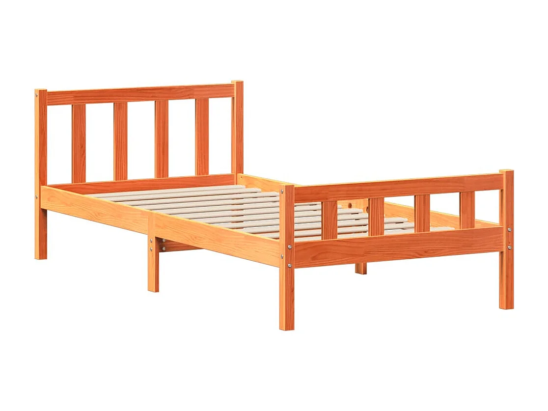 Estructura de cama sin colchón madera maciza marrón 75x190 cm