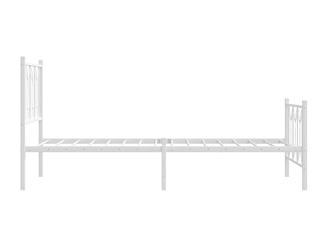 Estrutura de cama com cabeceira e pés 75x190 cm metal branco