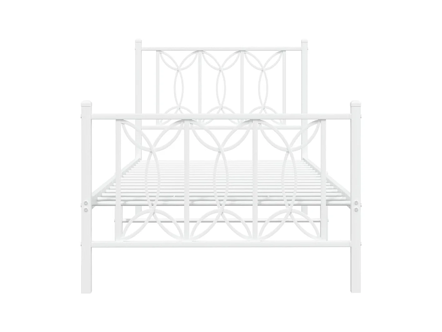 Bedframe met hoofd- en voeteneinde metaal wit 75x190 cm