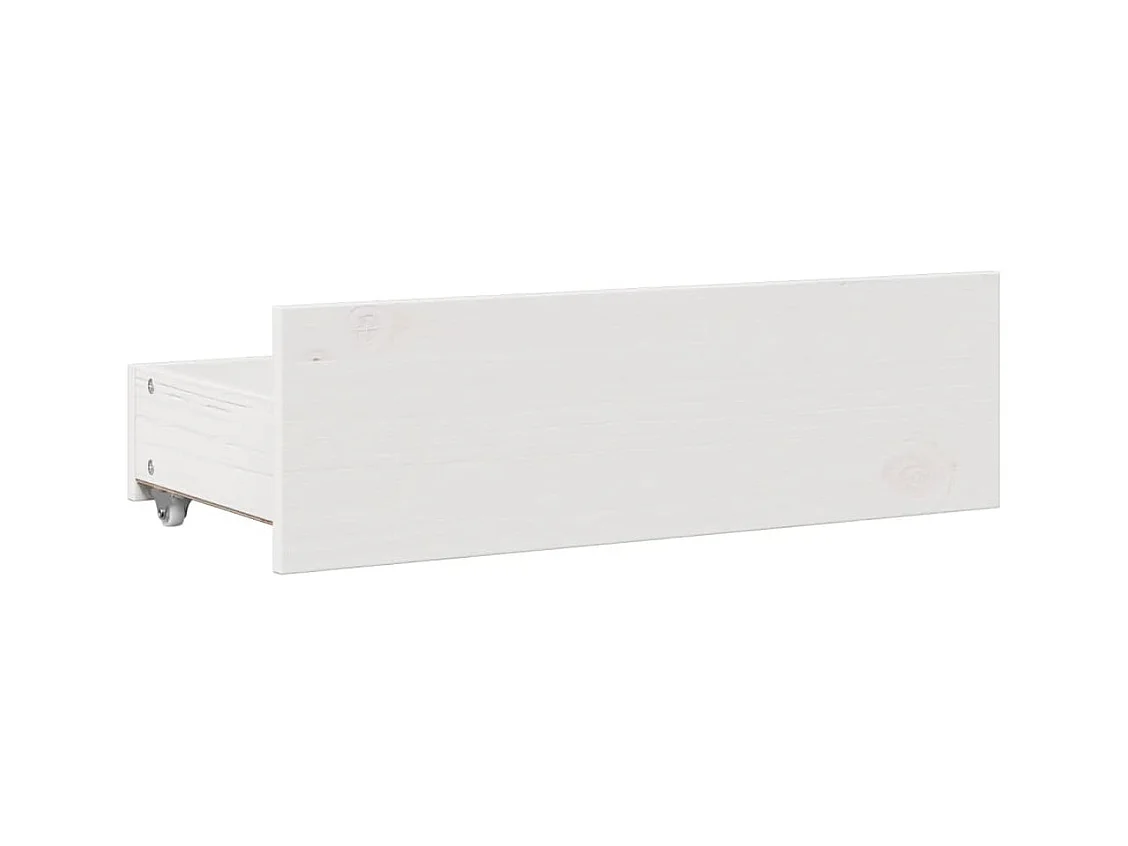 Lit bibliothèque sans matelas blanc 90x200cm bois de pin massif