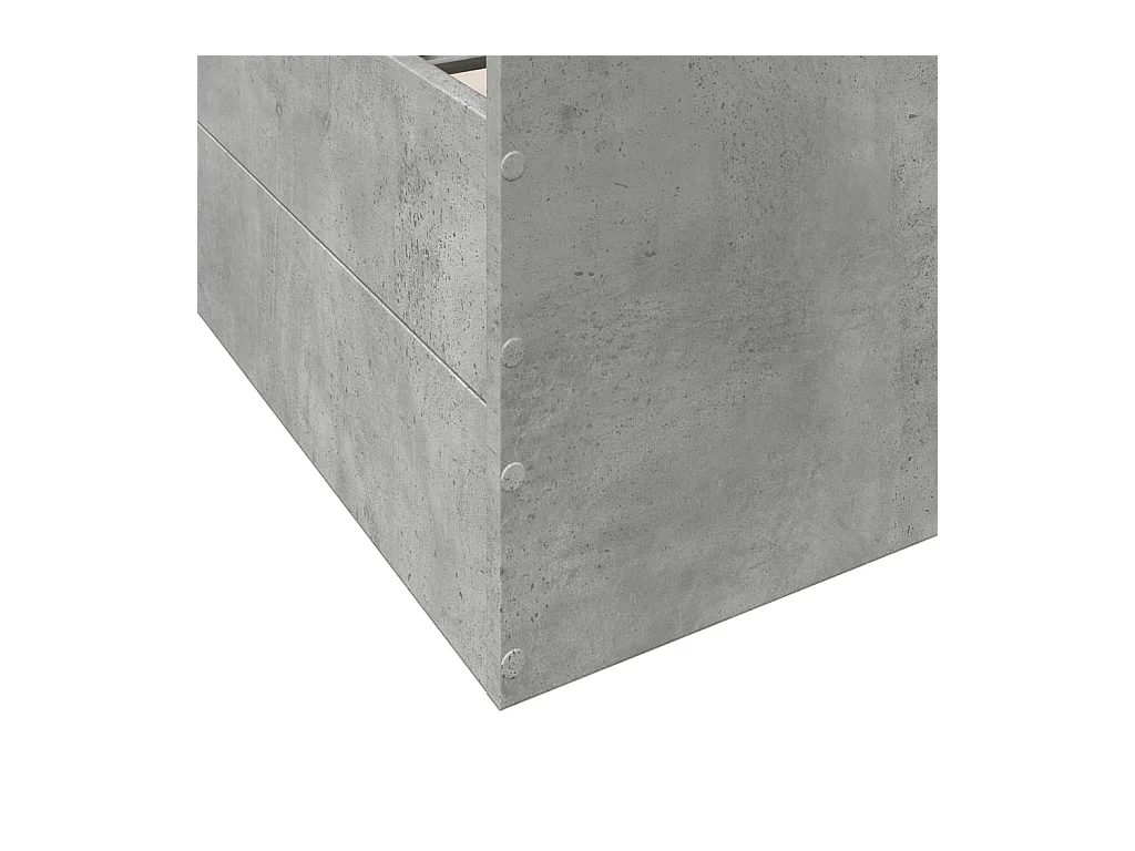 Cadre de lit avec tiroirs sans matelas gris béton 120x200 cm