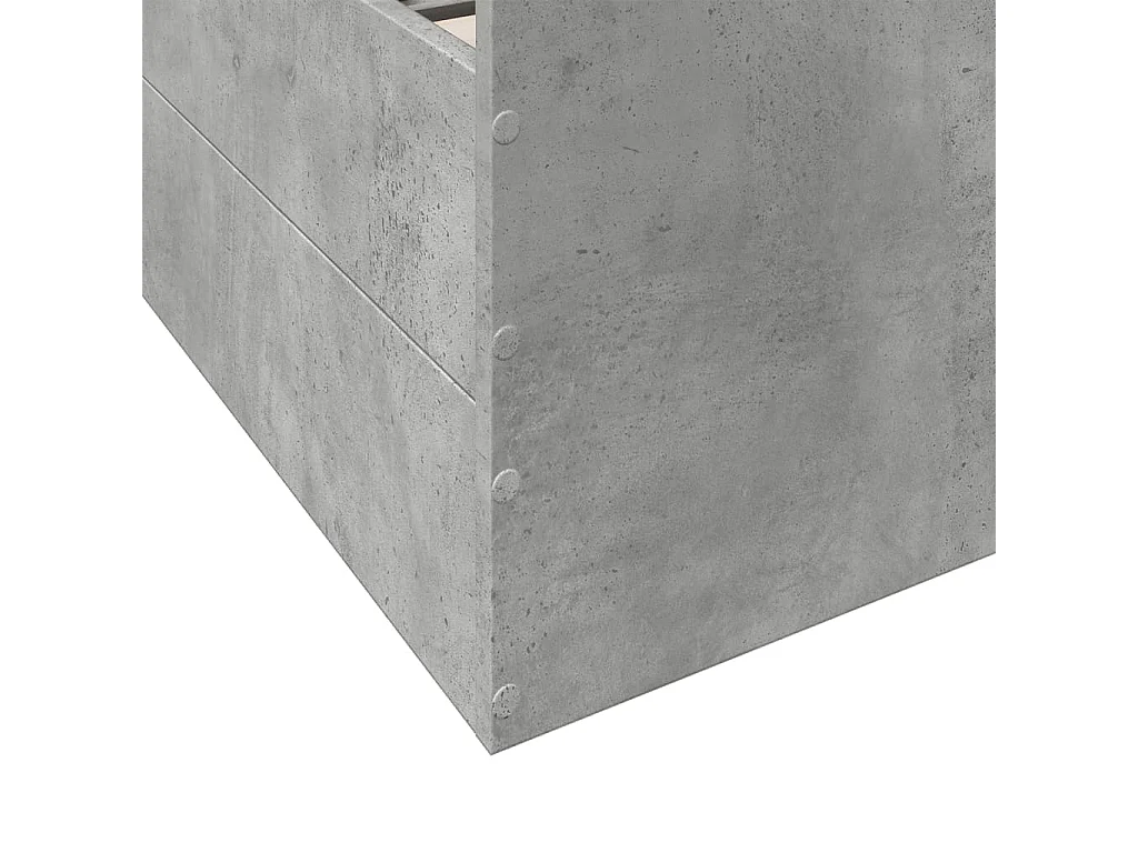 Cadre de lit avec tiroirs sans matelas gris béton 120x200 cm