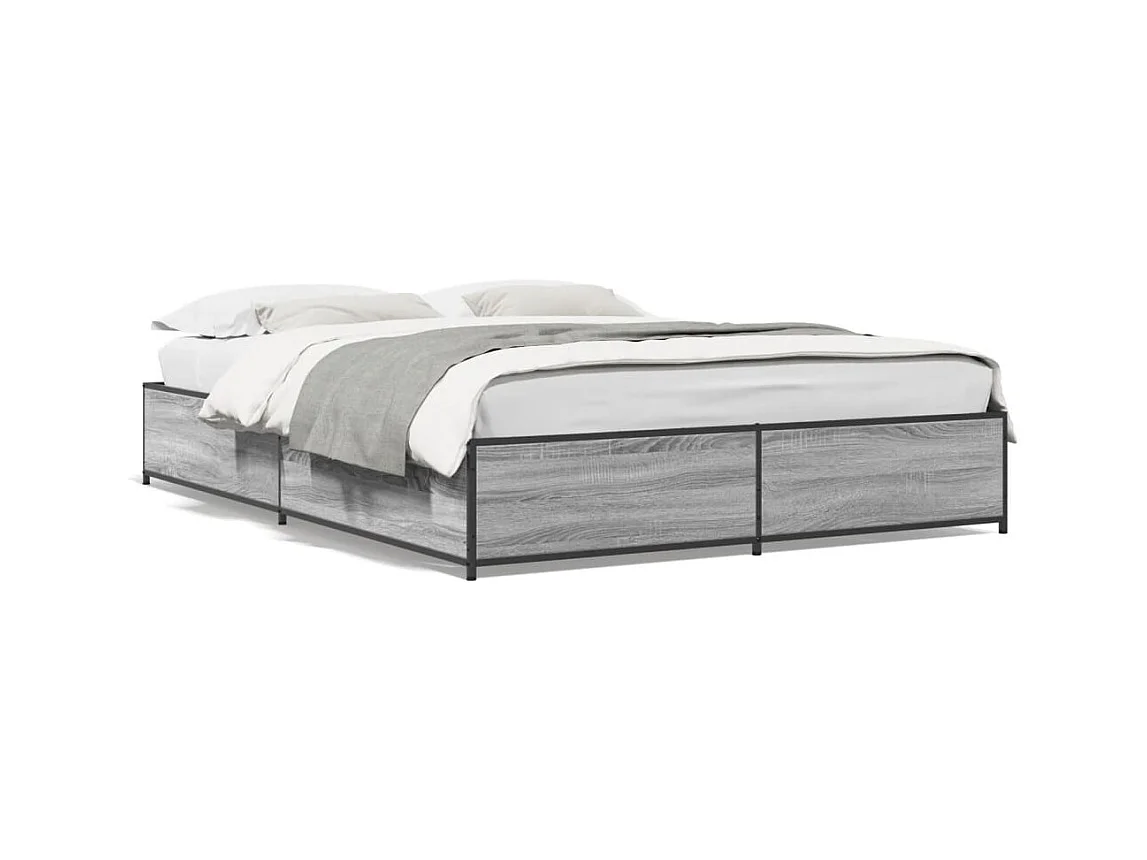 Cadre de lit sans matelas sonoma gris 120x190 cm