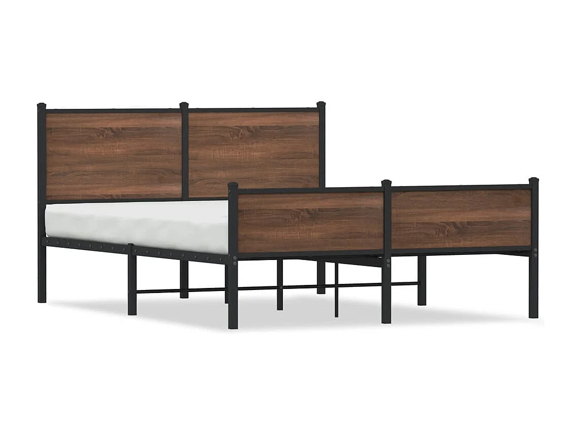 Giroletto senza Materasso in Metallo Rovere Marrone 140x190 cm