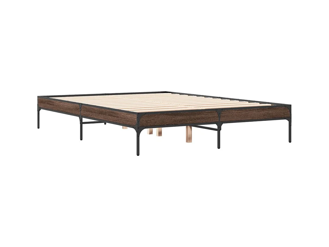 Cadre de lit sans matelas chêne marron 120x200 cm
