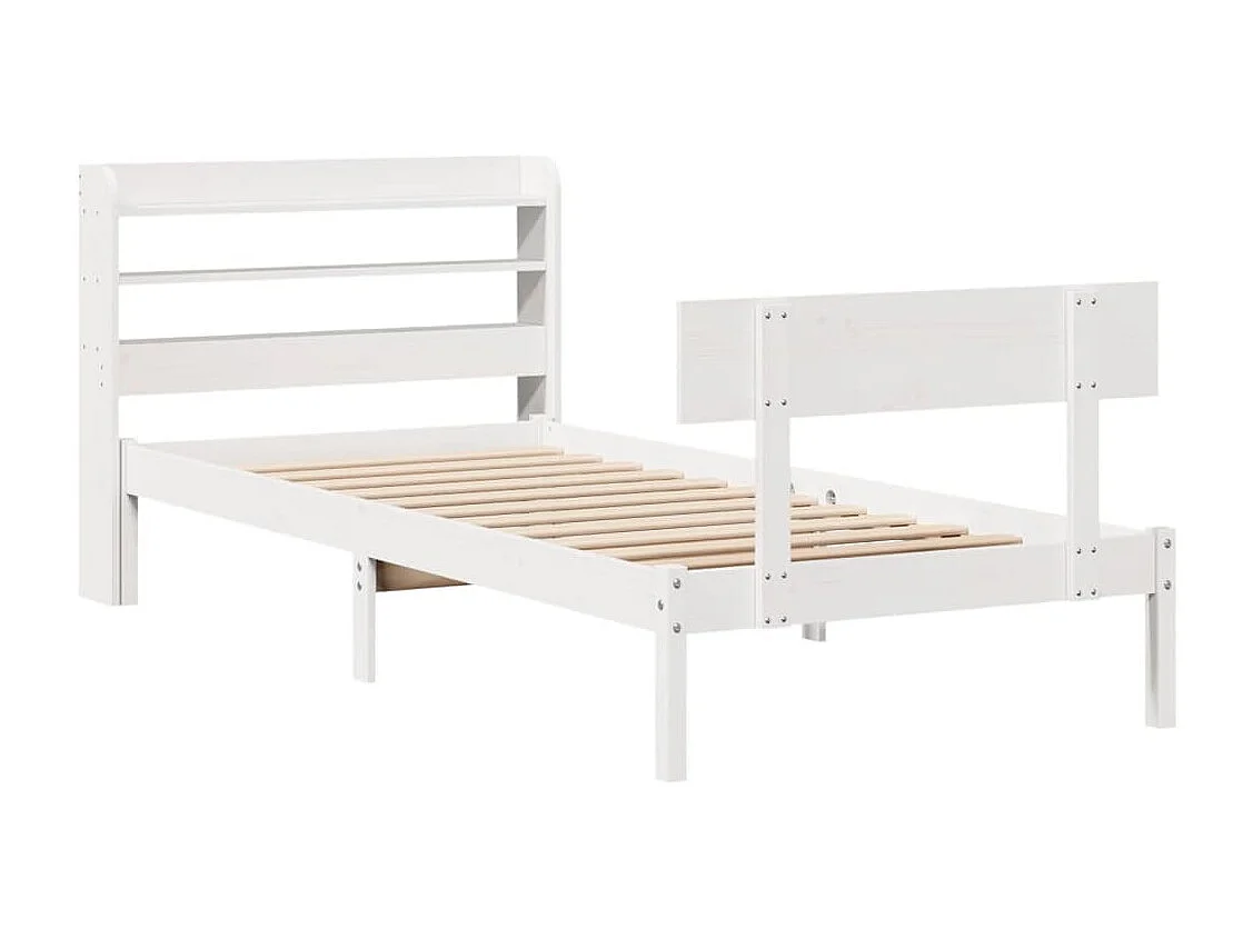 Cadre de lit sans matelas blanc 100x200 cm bois de pin massif