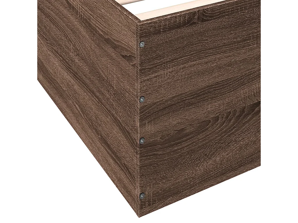 Estructura de cama madera de ingeniería marrón roble 120x200 cm