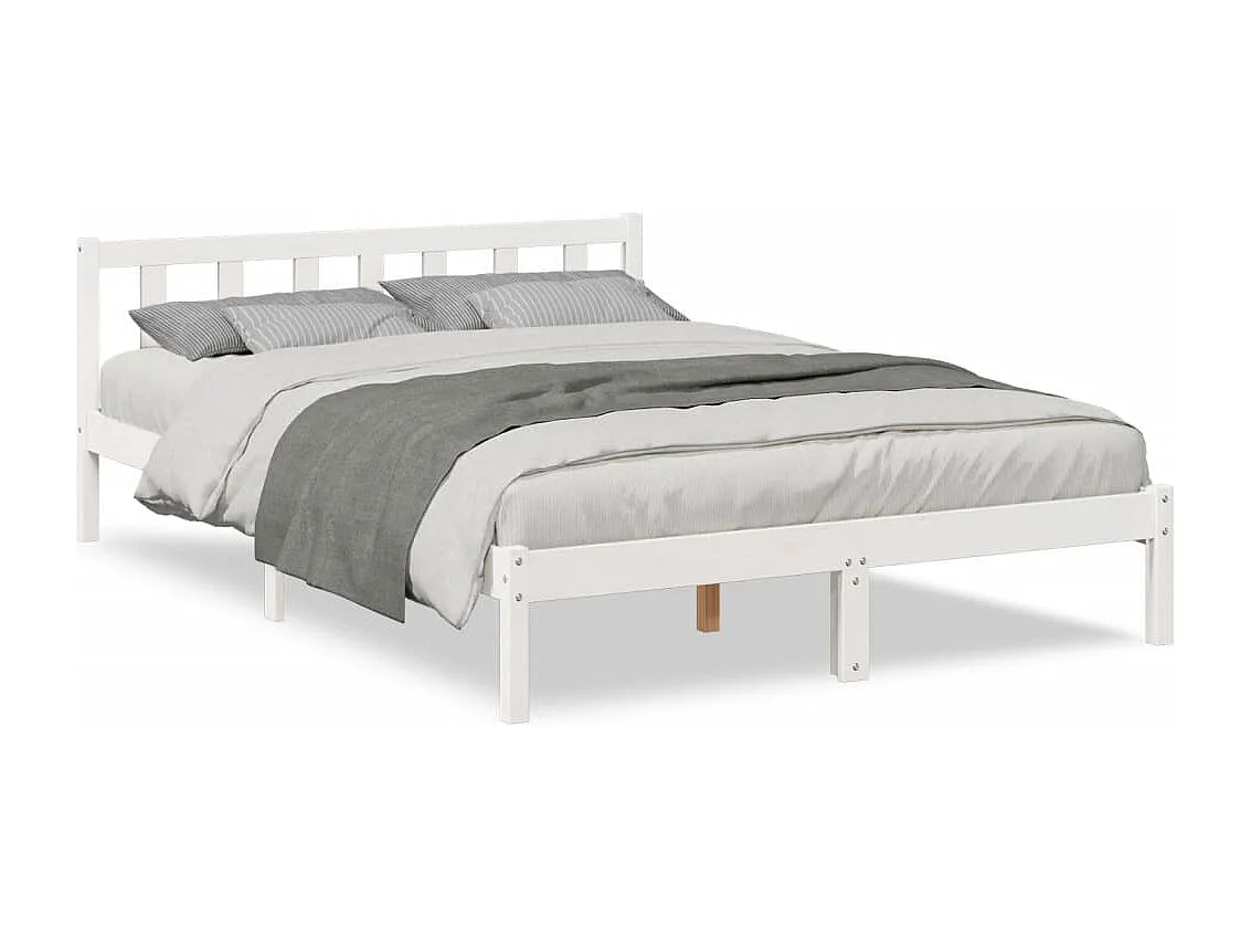 Bedframe extra lang zonder matras grenenhout wit 140x210 cm
