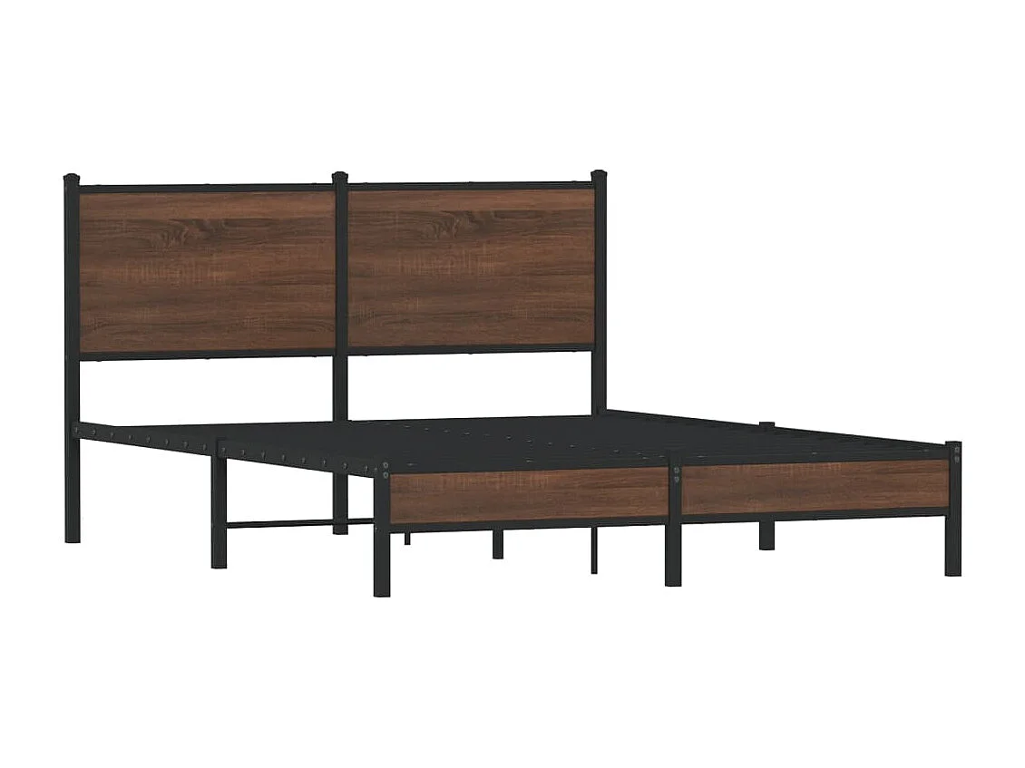 Giroletto senza Materasso in Metallo Rovere Marrone 140x200 cm