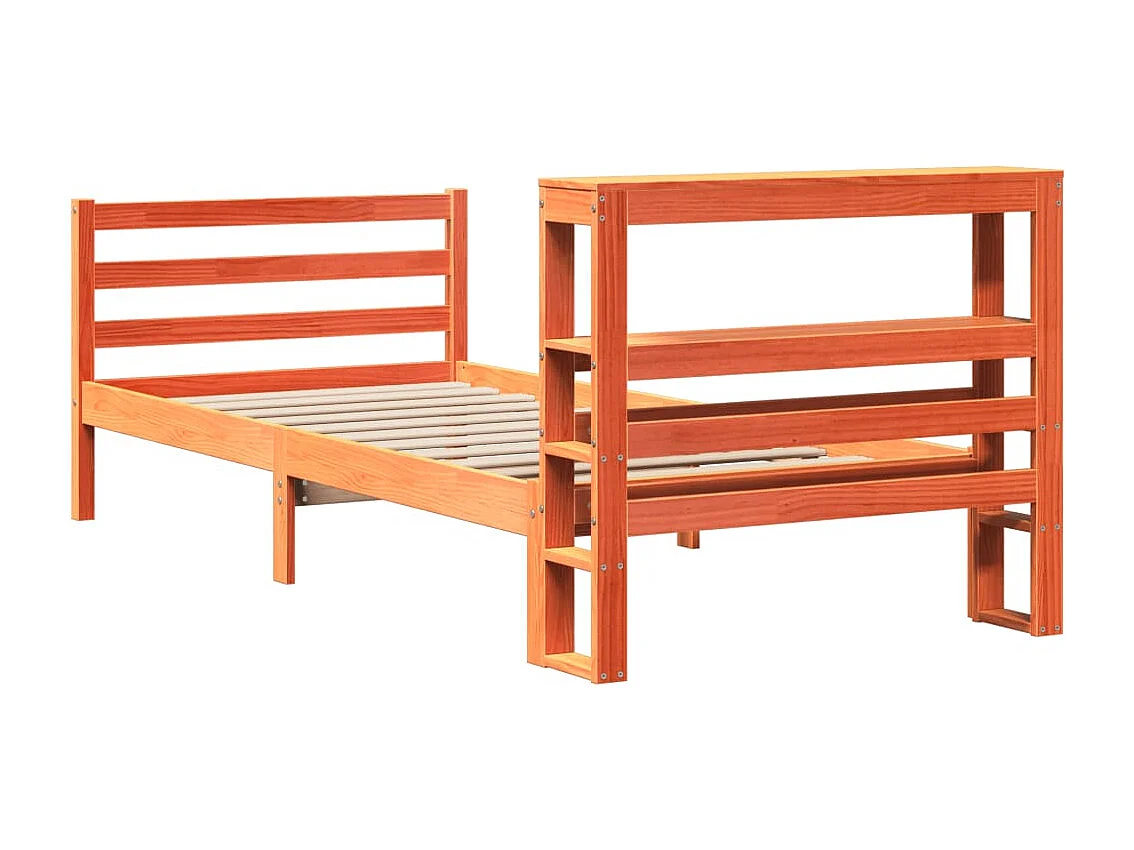 Massivholzbett ohne Matratze Wachsbraun 90x190 cm Kiefernholz