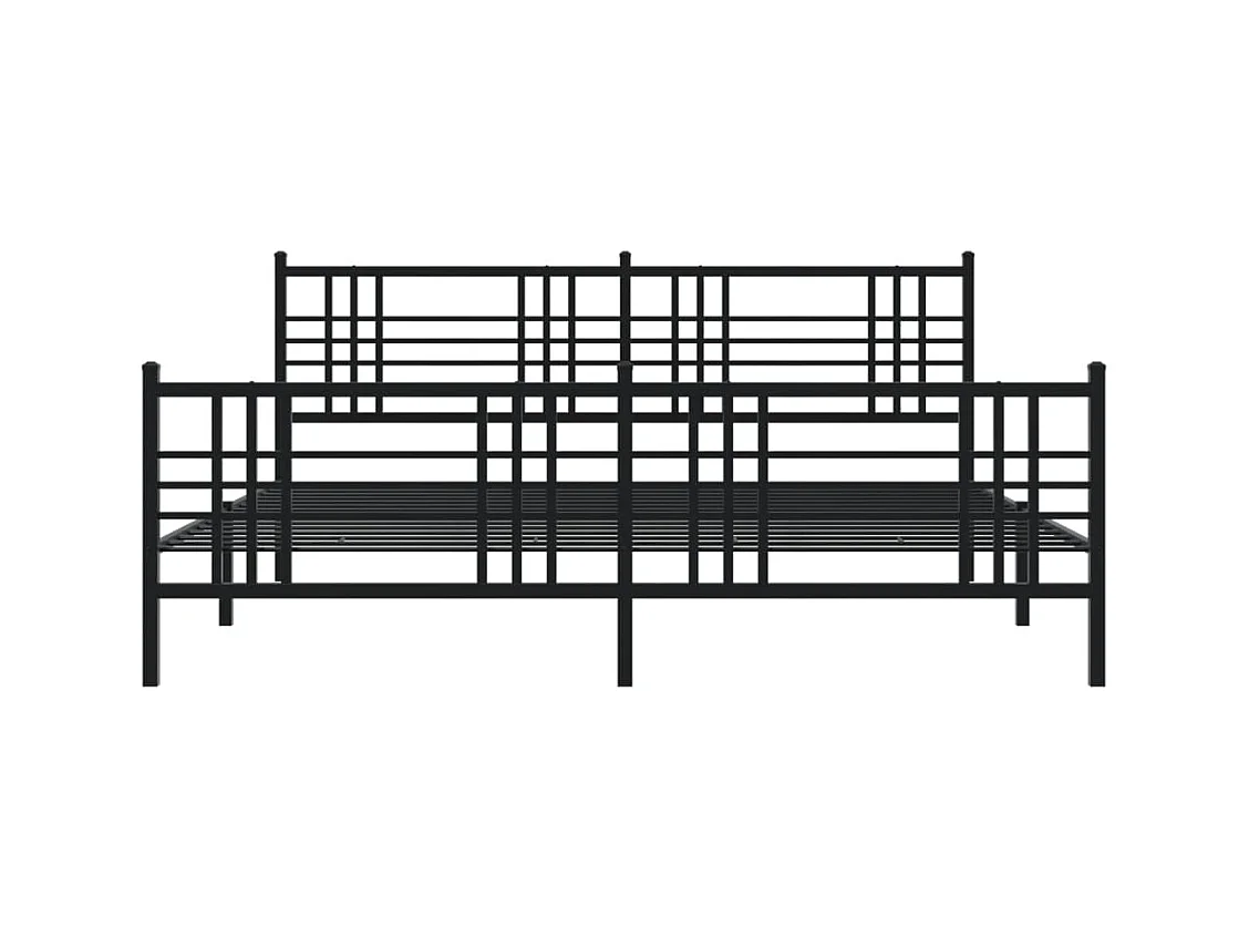 Bedframe met hoofd- en voeteneinde metaal zwart 183x213 cm