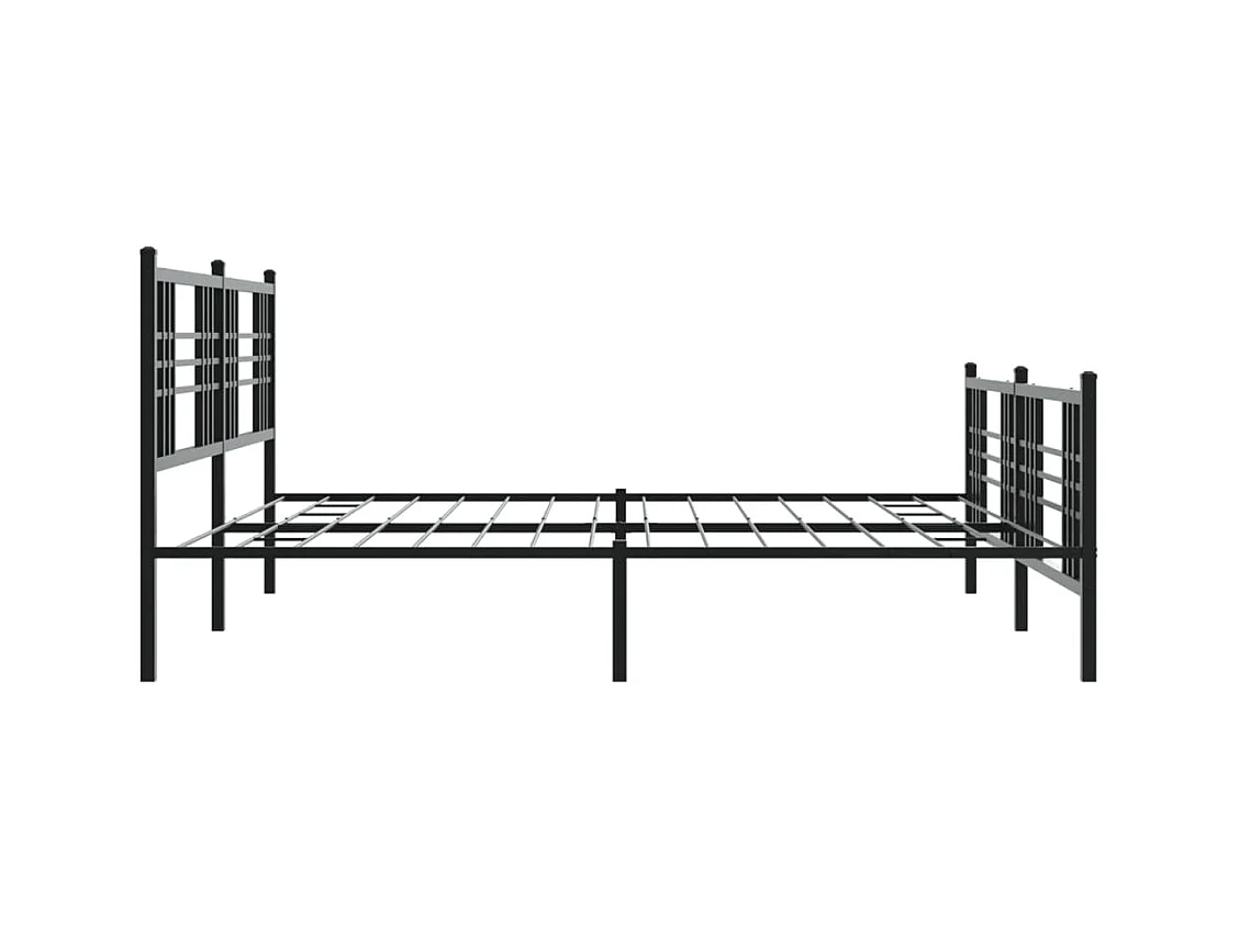 Bedframe met hoofd- en voeteneinde metaal zwart 183x213 cm